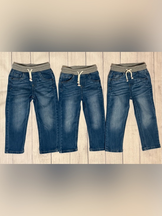 Cat & Jack Other - EUC Cat & Jack Denim Jeans with Grey Knit Waistband Size 3T